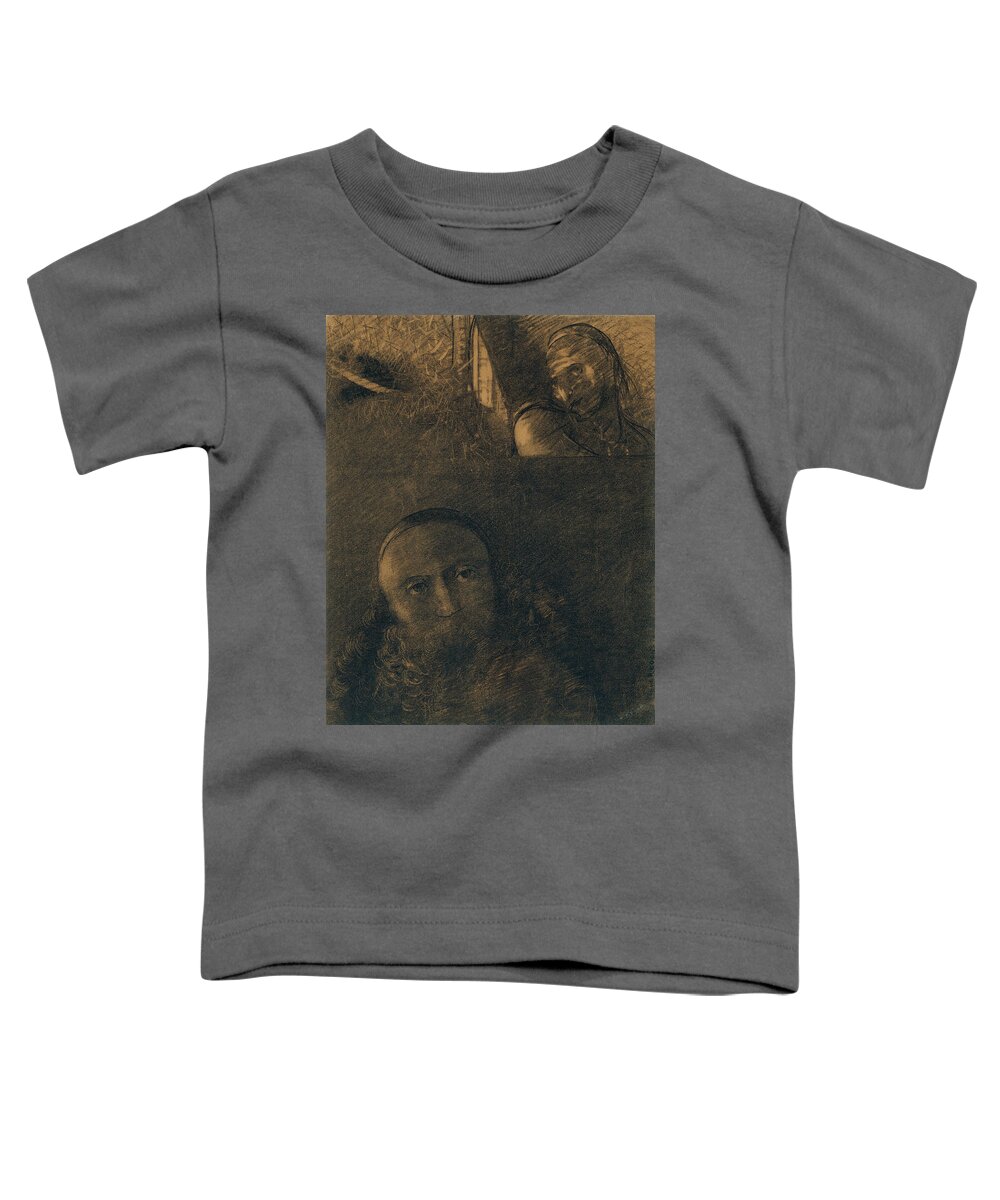 19th Century Art Toddler T-Shirt featuring the drawing Faust and Mephistopheles by Odilon Redon