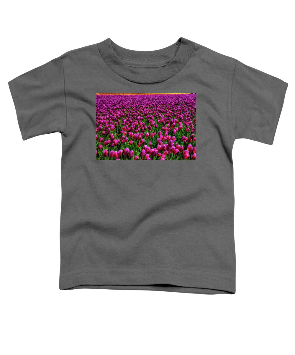 Tulip Toddler T-Shirt featuring the photograph Field Of Purple Tulips by Garry Gay