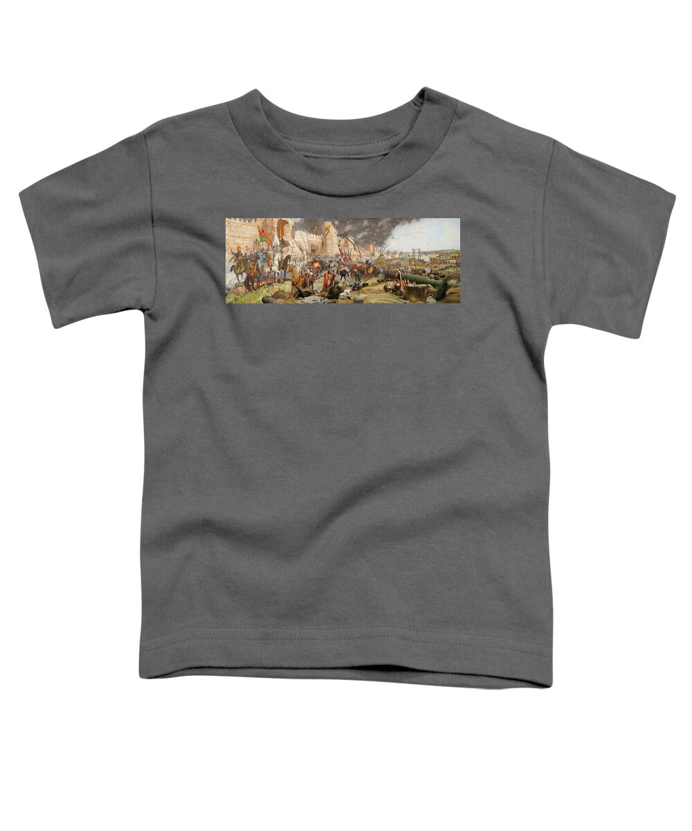 Assault Toddler T-Shirt featuring the photograph Final assault and the fall of Constantinople in 1453 by Steve Estvanik