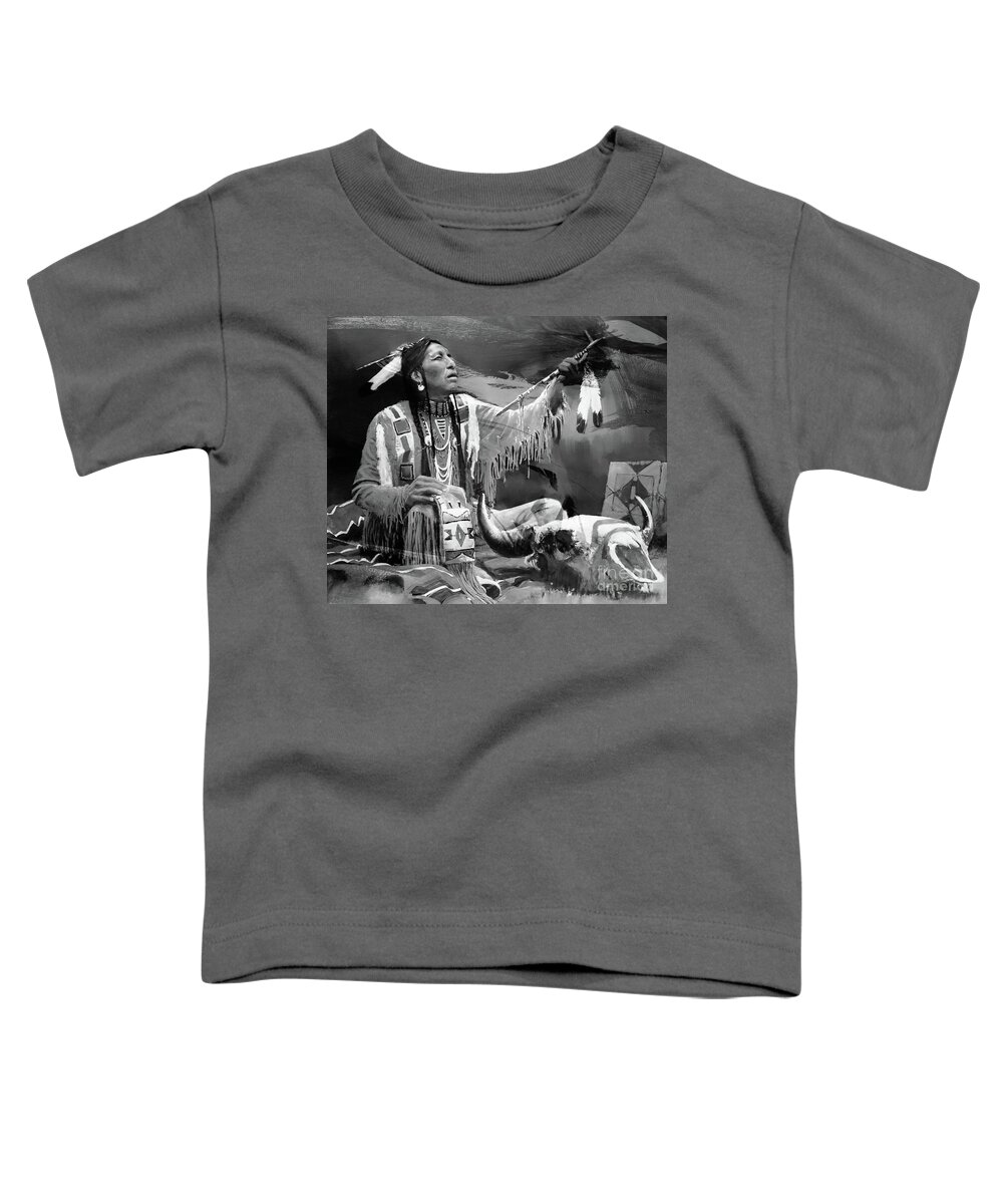 Native American Toddler T-Shirt featuring the painting First Nation art 20t by Gull G