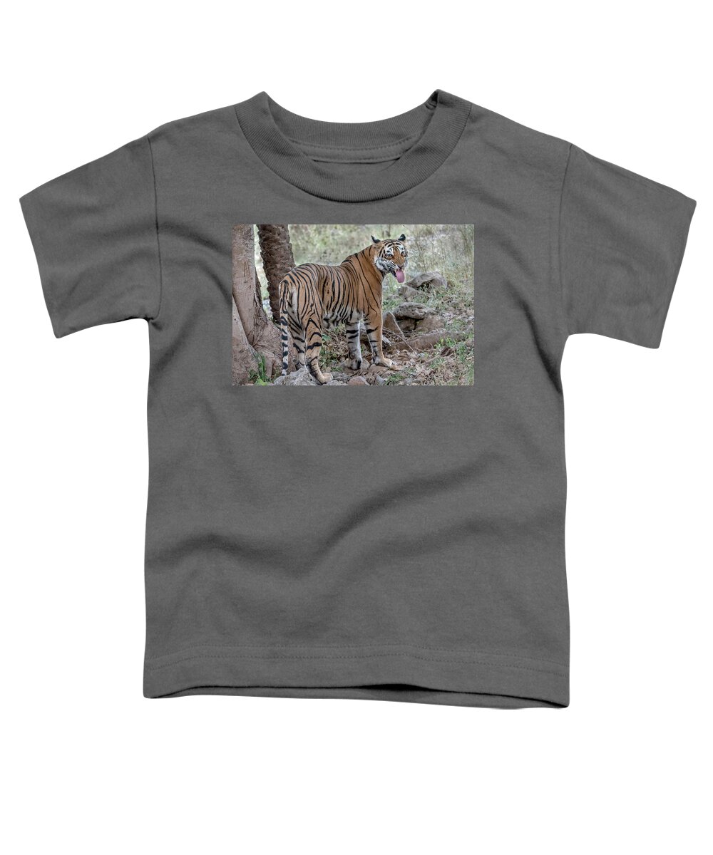 Tiger Toddler T-Shirt featuring the digital art Flehmen Response by Pravine Chester