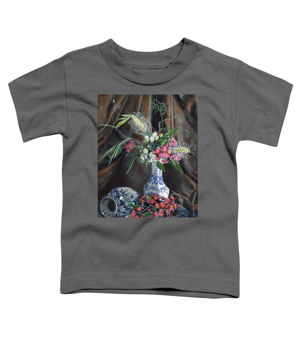 Still Life Toddler T-Shirt featuring the painting Floral Arrangement by John Neeve