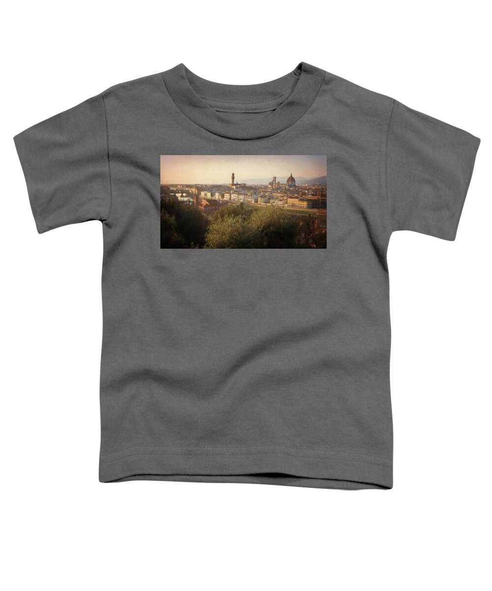 Florence Toddler T-Shirt featuring the photograph Florence Italy Cityscape by Joan Carroll