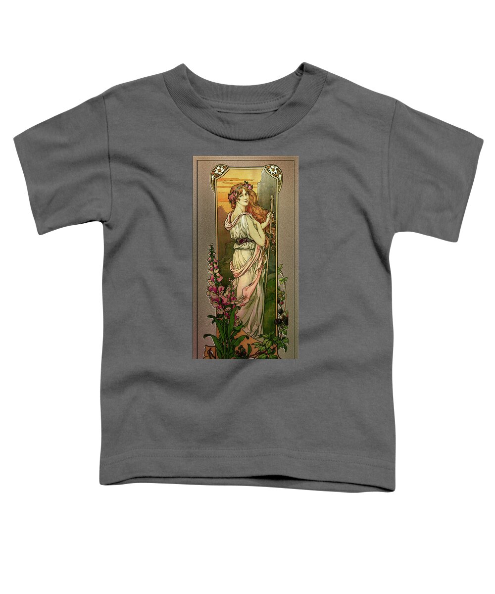Flowers Of Mountains Toddler T-Shirt featuring the painting Flowers Of Mountains by Elisabeth Sonrel by Rolando Burbon