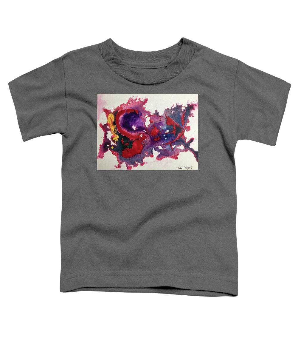  Toddler T-Shirt featuring the painting Flowing Art by Kate by Lew Hagood