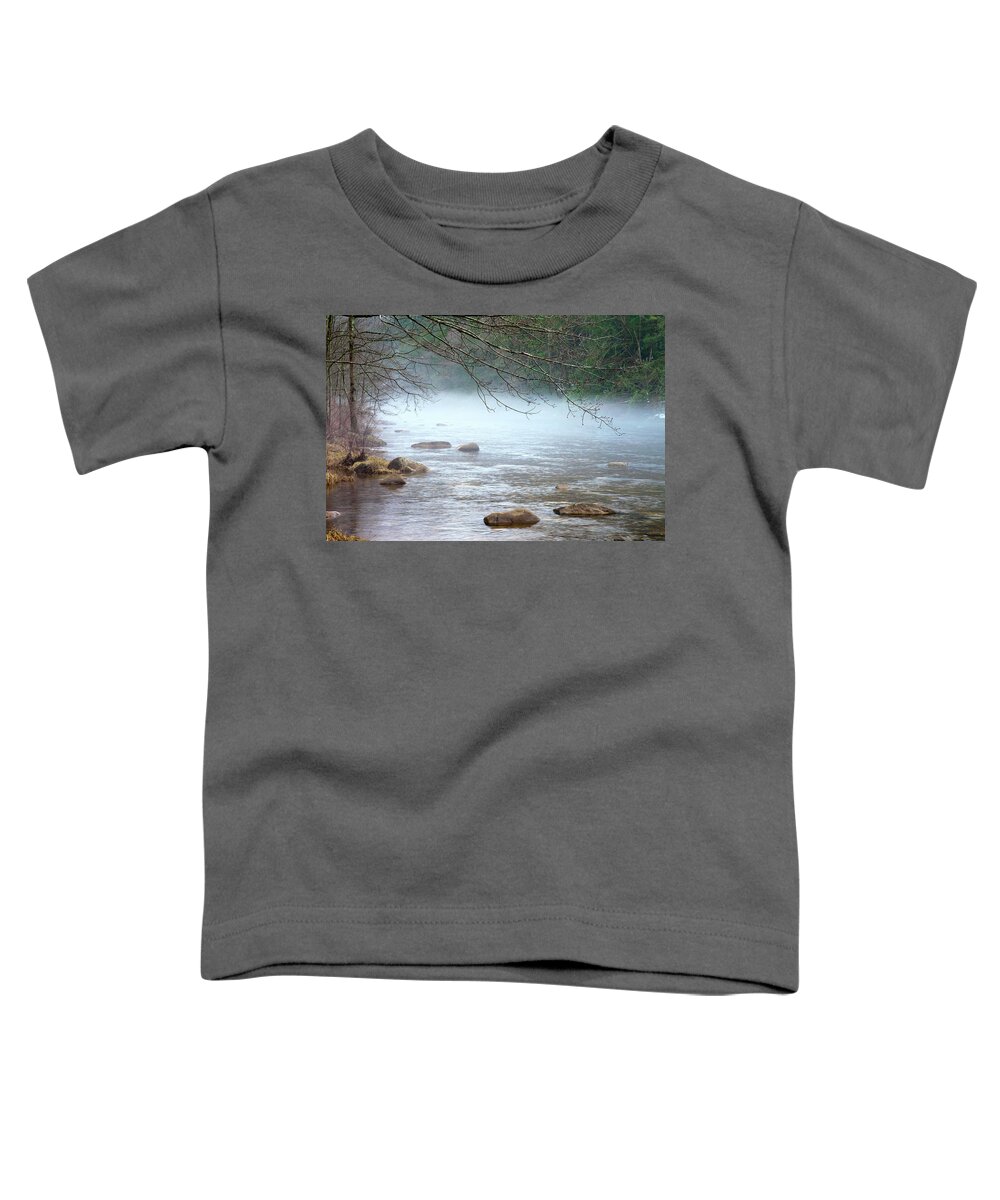 Air Toddler T-Shirt featuring the photograph Fog On The Lehigh River by Michael Gadomski