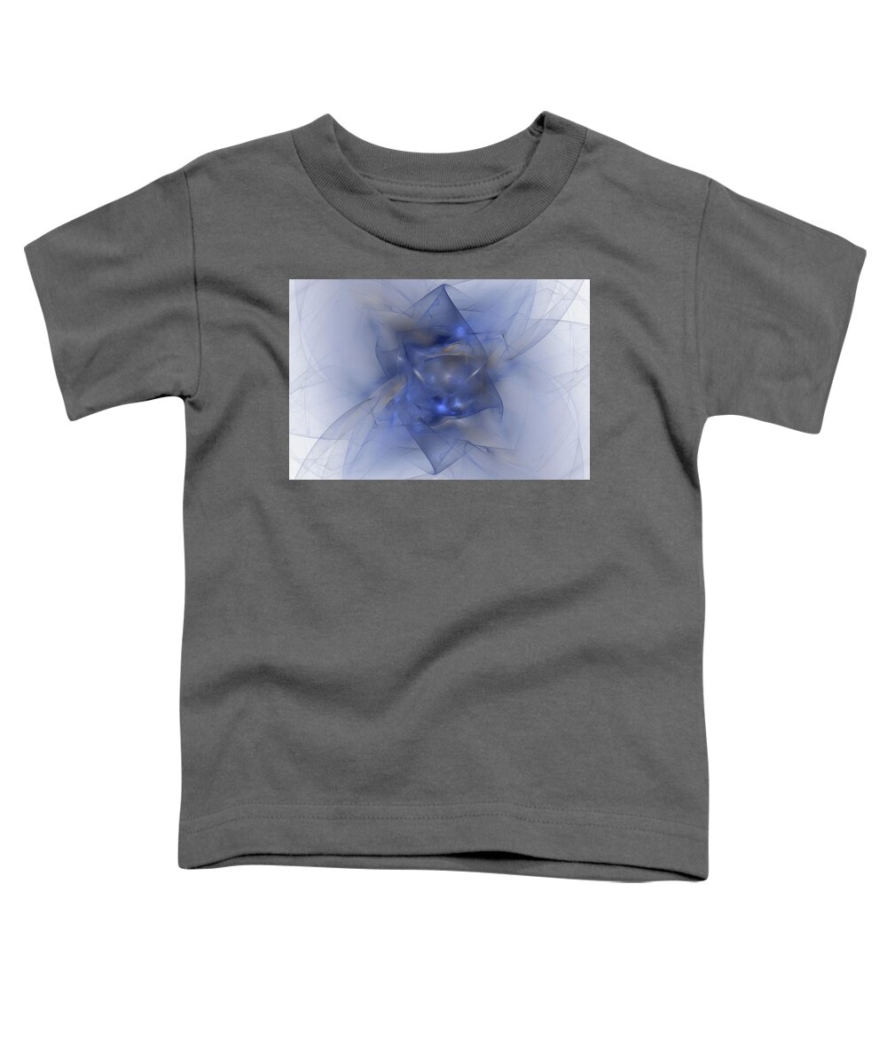 Abstract Toddler T-Shirt featuring the digital art Folds in Blue n Gold by Brandi Untz