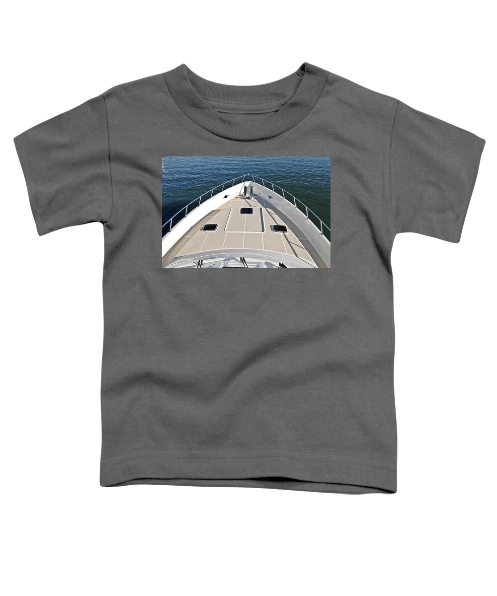 Yacht Toddler T-Shirt featuring the photograph Fore Deck by David Shuler