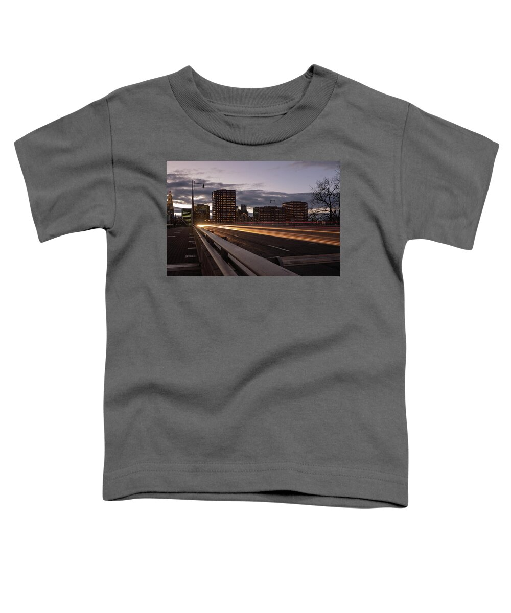 Scenery Toddler T-Shirt featuring the photograph Founders Bridge Hartford CT by Kyle Lee