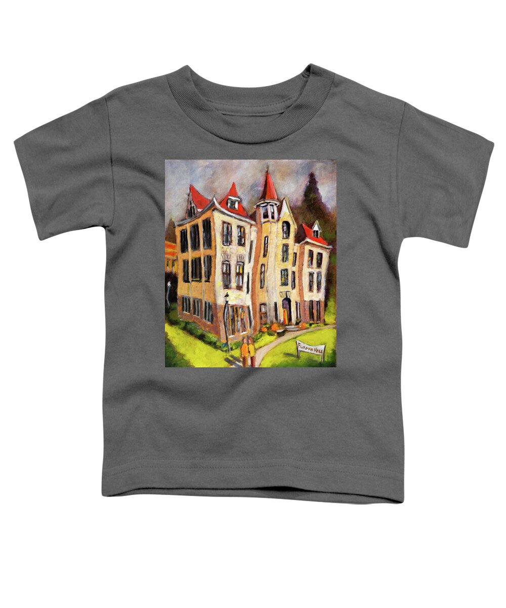 Furman Hall Toddler T-Shirt featuring the painting Furman Hall, OSU by Mike Bergen