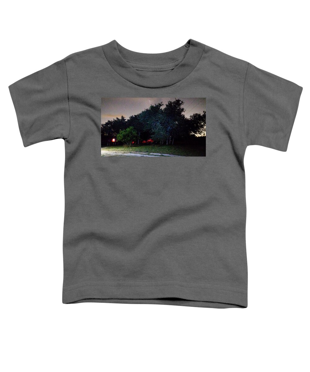Low Light Photography Toddler T-Shirt featuring the photograph Gathering at Quest's End by Ivars Vilums