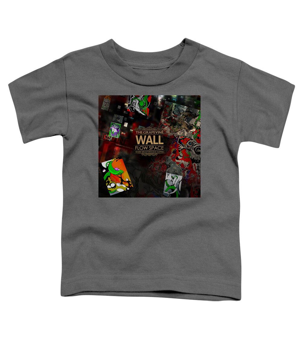 Grapevine Wall Toddler T-Shirt featuring the drawing Grapevine Wall FLOW SPACE by Craig Tilley