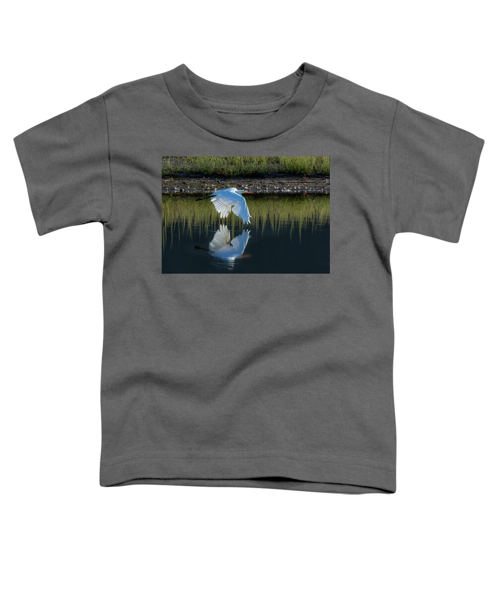 Great Egret Toddler T-Shirt featuring the photograph Great Egret by Rick Mosher