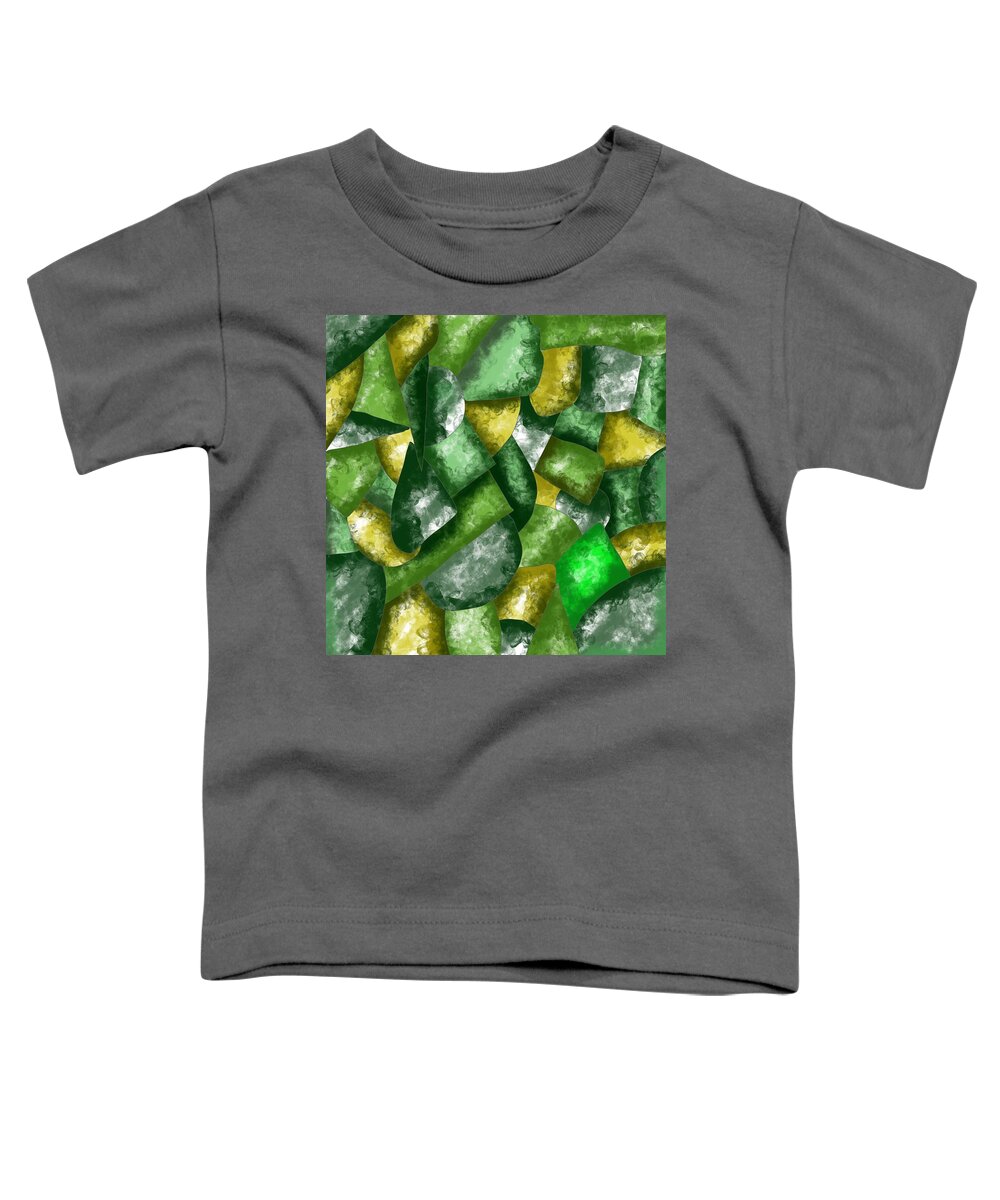 Green Toddler T-Shirt featuring the painting Green abstraction by Patricia Piotrak