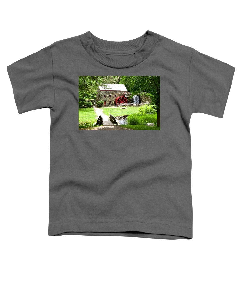 Architecture Toddler T-Shirt featuring the photograph Grist Mill Sudbury Ma by Caroline Stella