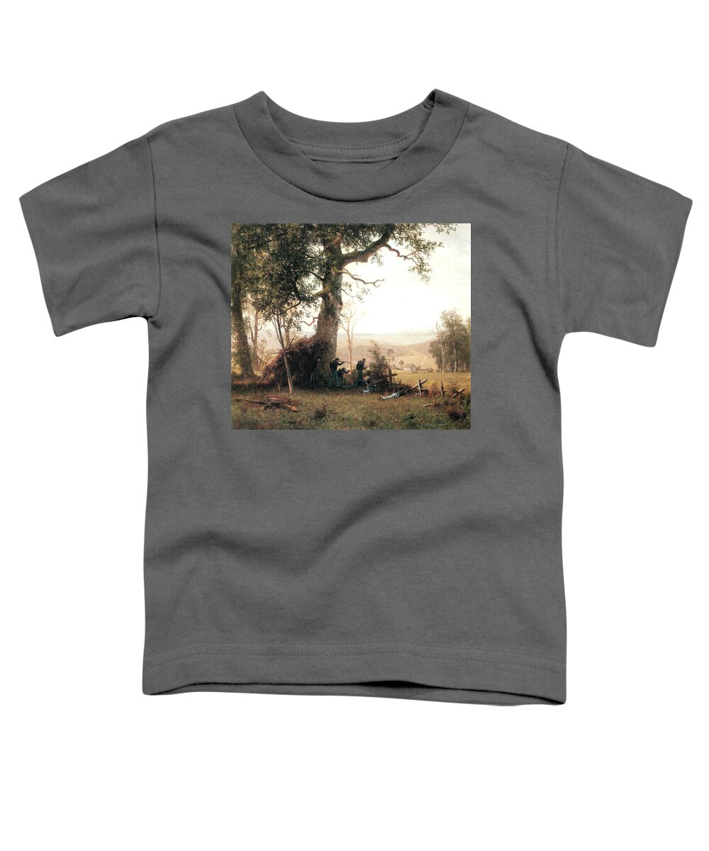 Guerilla Toddler T-Shirt featuring the painting Guerilla Warfare by Albert Bierstadt