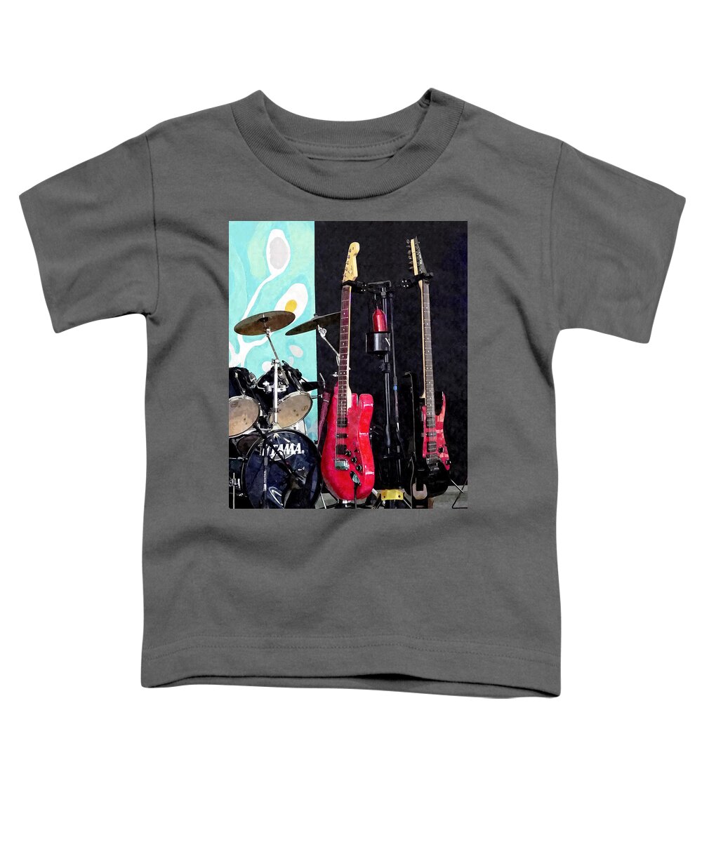 Guitars Toddler T-Shirt featuring the photograph Guitars and Drum Set by Susan Savad