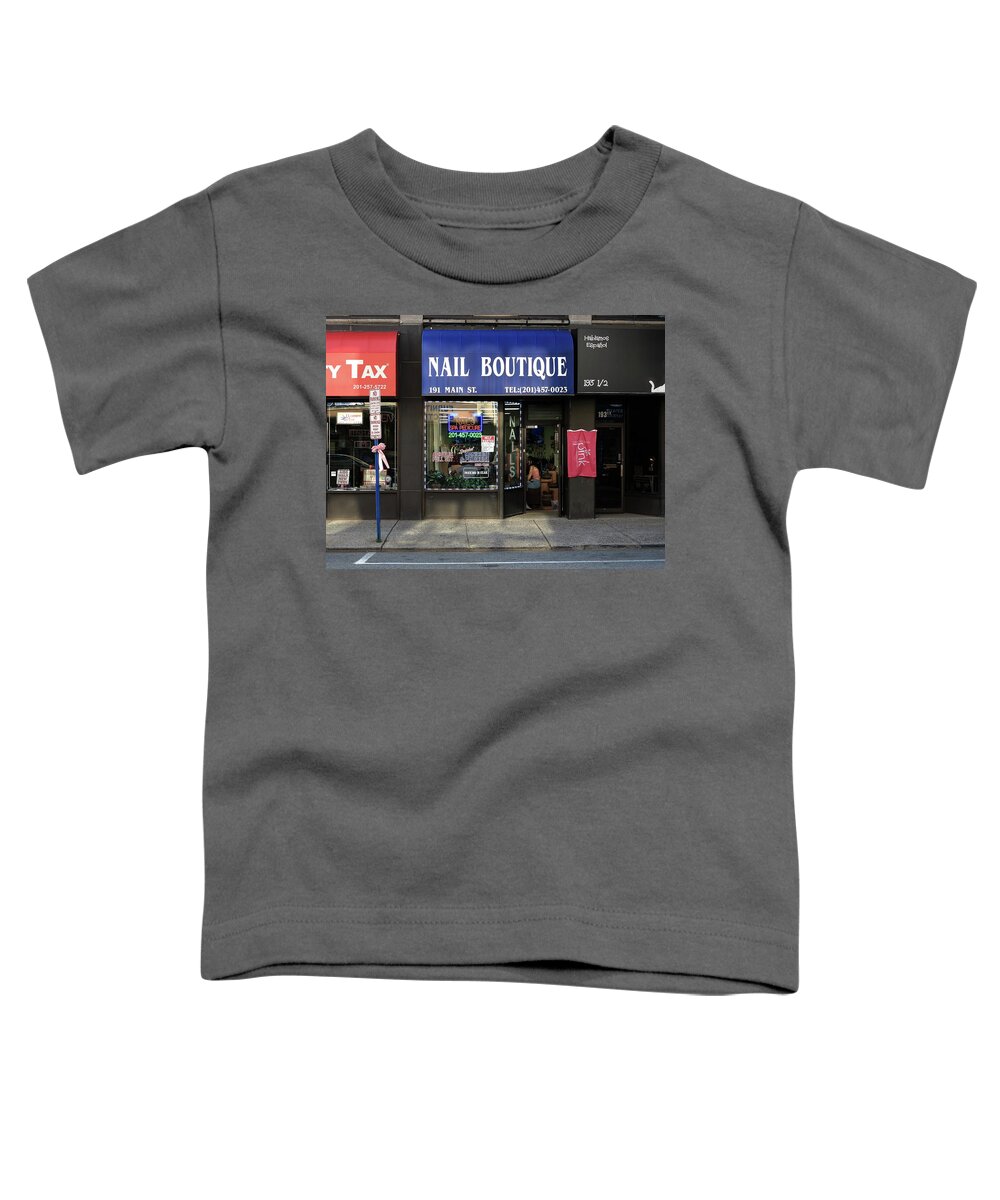 America Toddler T-Shirt featuring the photograph Hackensack, NJ - Nail Shop 2018 by Frank Romeo