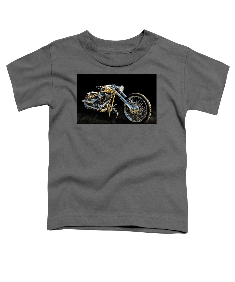 Harley Toddler T-Shirt featuring the photograph Harley Chopper - Salt Flats by Andy Romanoff