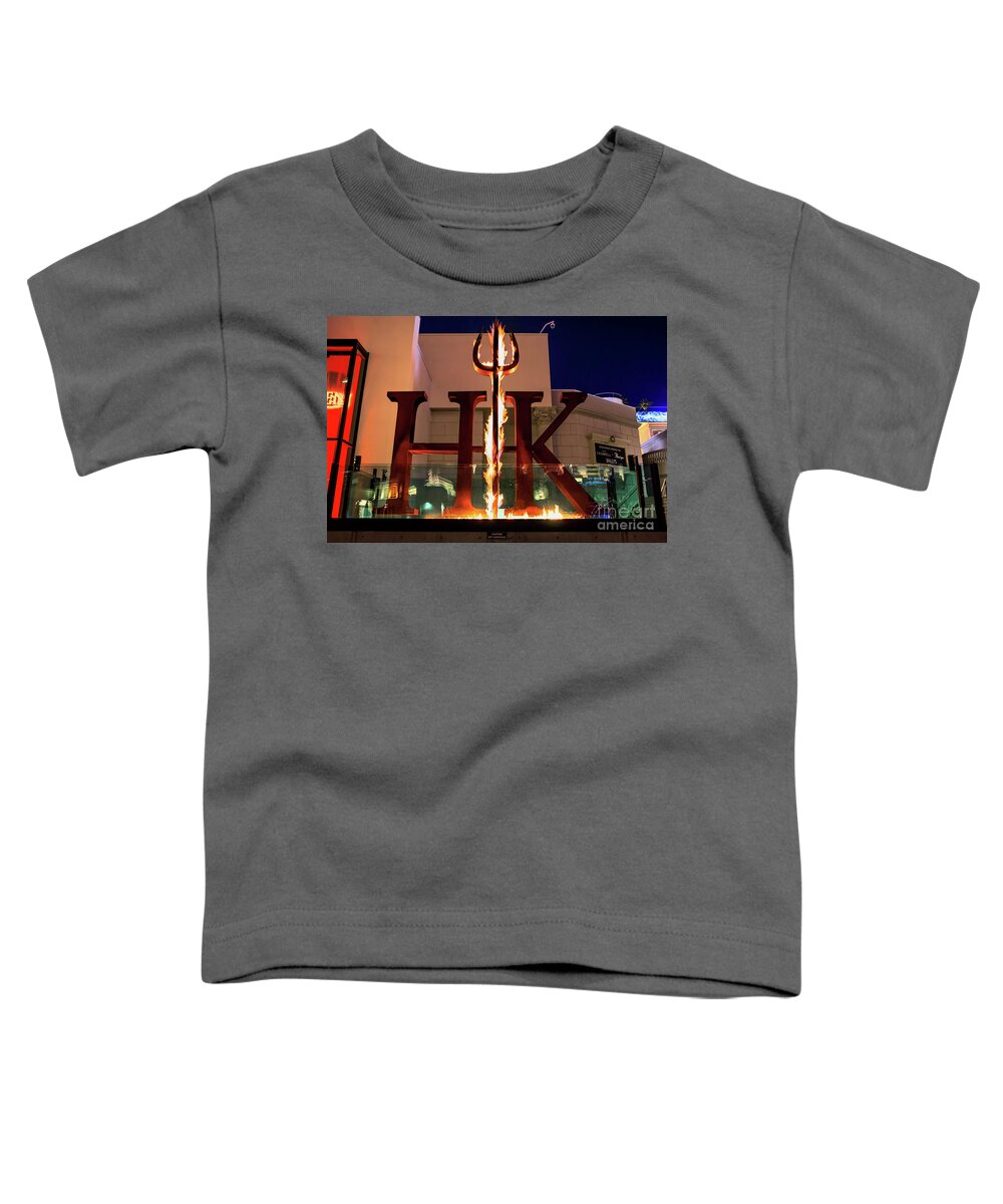 Hells Kitchen Toddler T-Shirt featuring the photograph Hells Kitchen Burning Logo Las Vegas by Aloha Art