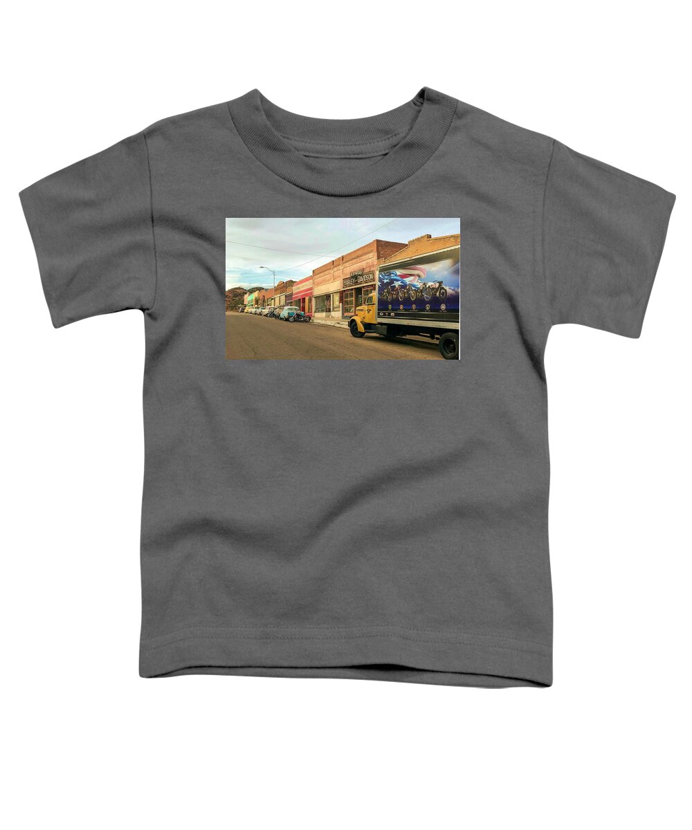 Historic Lowel Bisbee Toddler T-Shirt featuring the photograph Historic Lowell in Bisbee Arizona by Tatiana Travelways