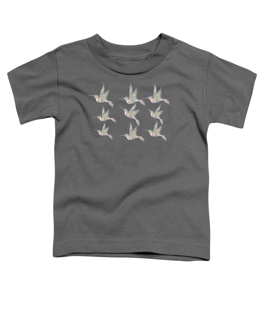 Oil Painting Toddler T-Shirt featuring the painting Hummingbird Pattern by Marshal James