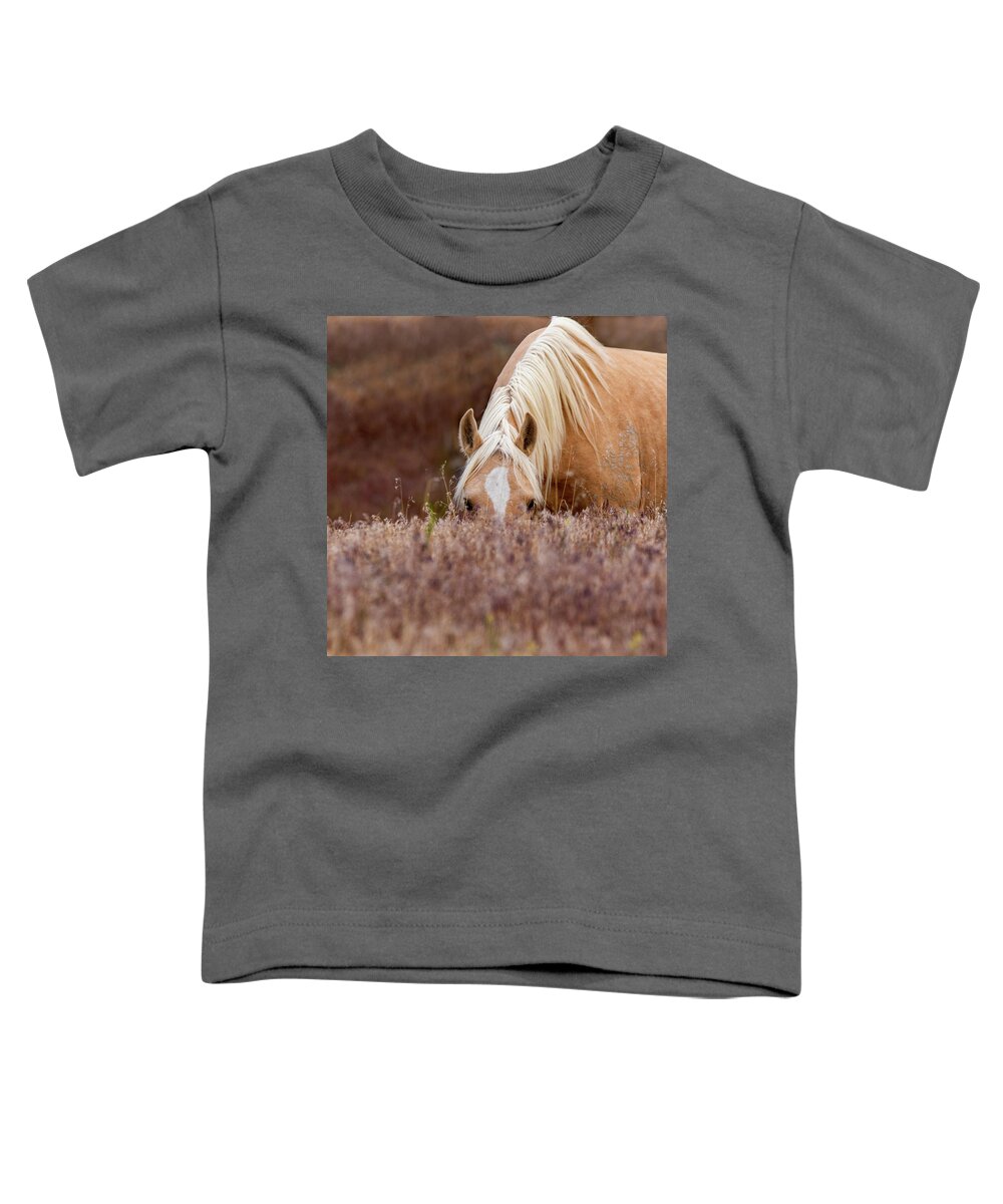 Wild Horses Toddler T-Shirt featuring the photograph I see you by Mary Hone