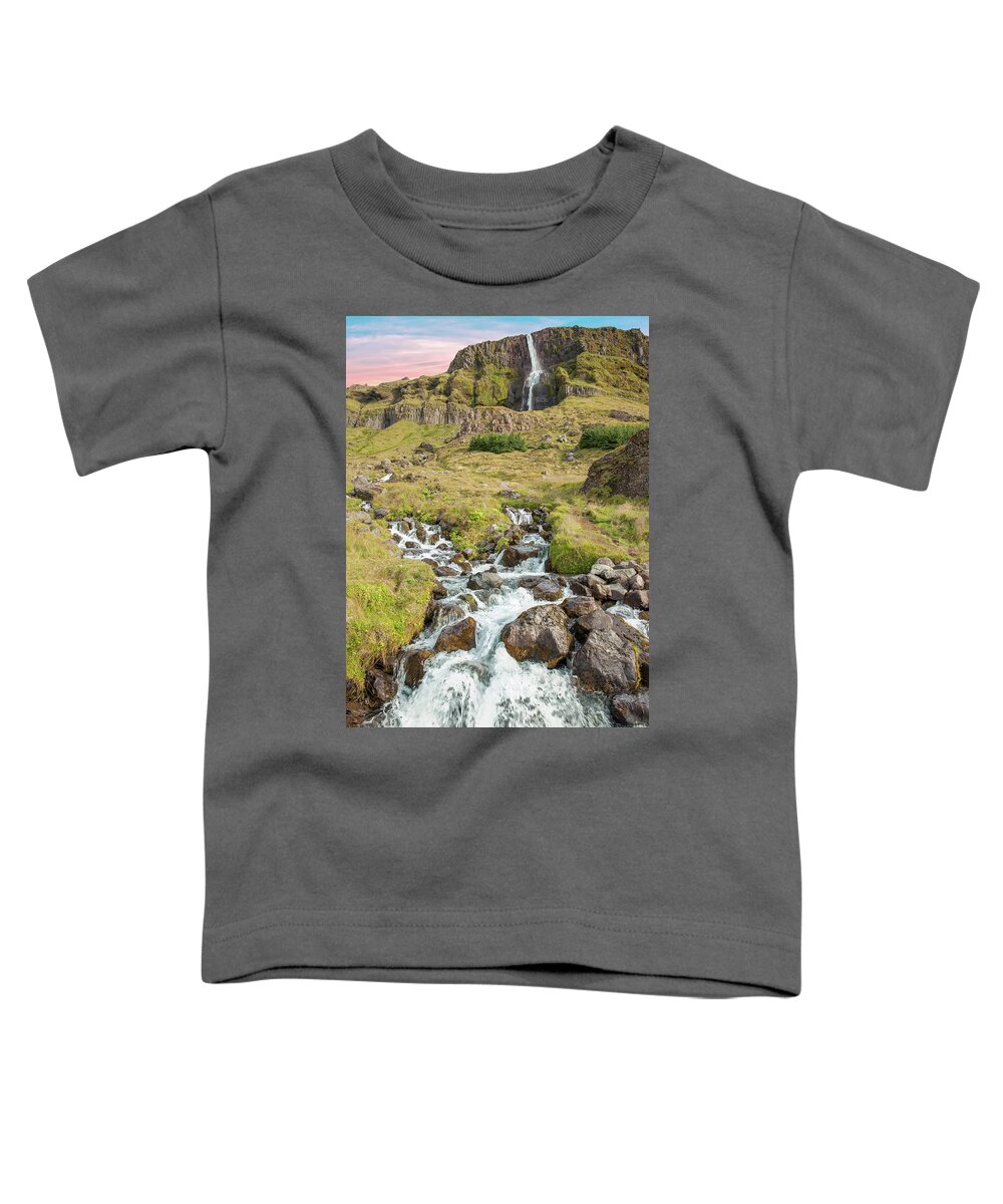 Iceland Toddler T-Shirt featuring the photograph Iceland Waterfall by David Letts