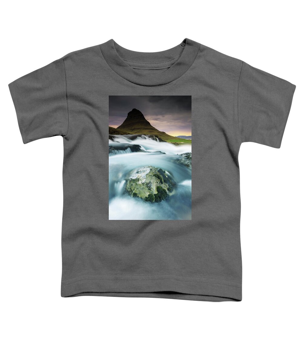 Estock Toddler T-Shirt featuring the digital art Iceland, West Iceland, Vesturland, Kirkjufell Mountain by Maurizio Rellini