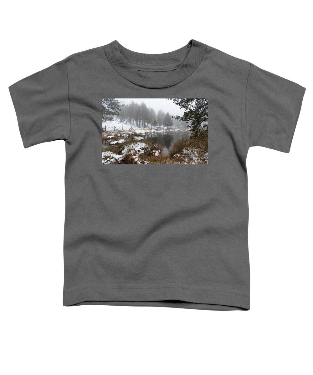 Wintertime Toddler T-Shirt featuring the photograph Idyllic winter forest landscape at Troodos Mountains, Cyprus by Michalakis Ppalis