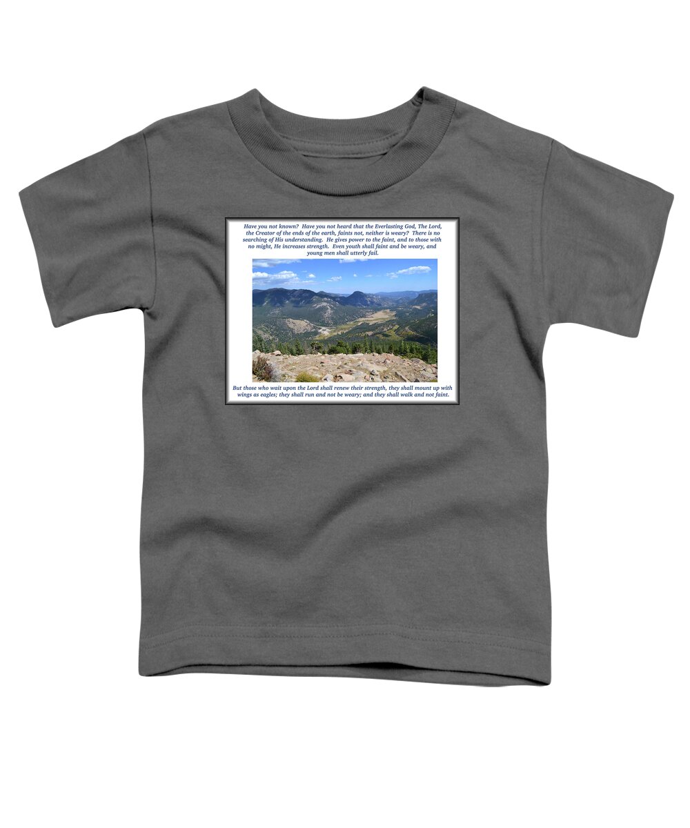  Toddler T-Shirt featuring the mixed media Isaiah40 28t31 by Lori Tondini