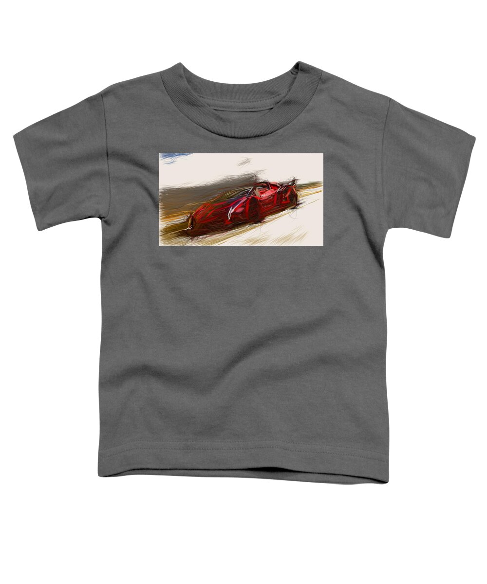 Lamborghini Toddler T-Shirt featuring the digital art Lamborghini Veneno Roadster Drawing by CarsToon Concept