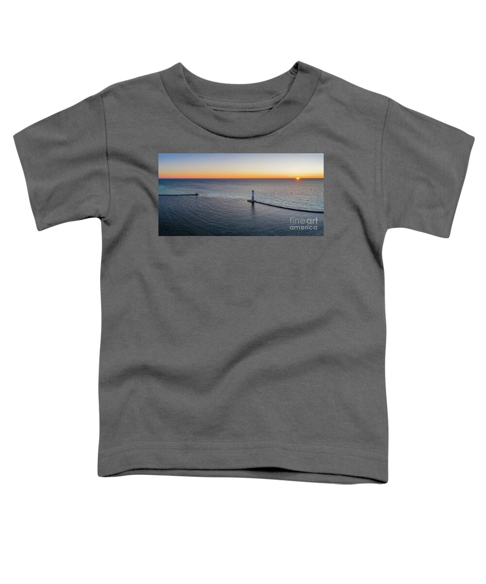 Frankfort Toddler T-Shirt featuring the photograph Last Light of Day in Frankfort Aerial by Twenty Two North Photography