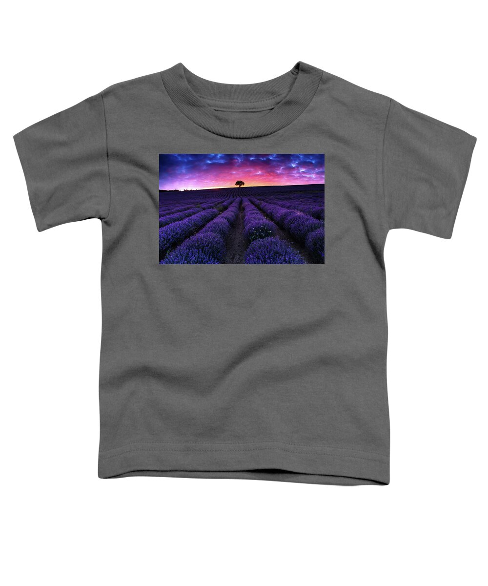 Afterglow Toddler T-Shirt featuring the photograph Lavender Dreams by Evgeni Dinev