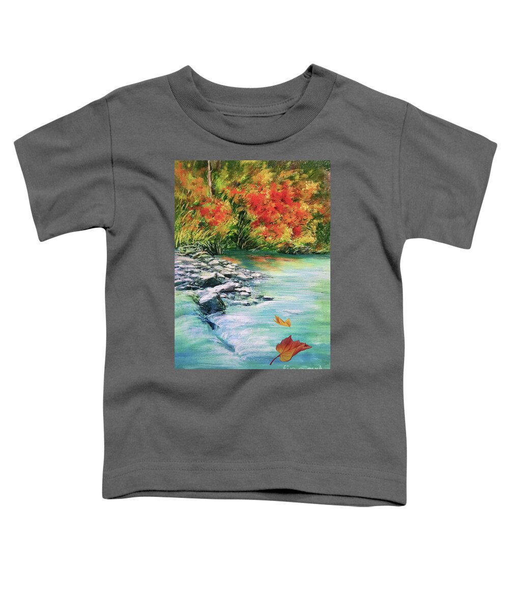 Autumn Toddler T-Shirt featuring the pastel Let it Go to Clean Your Soul by Yoonhee Ko