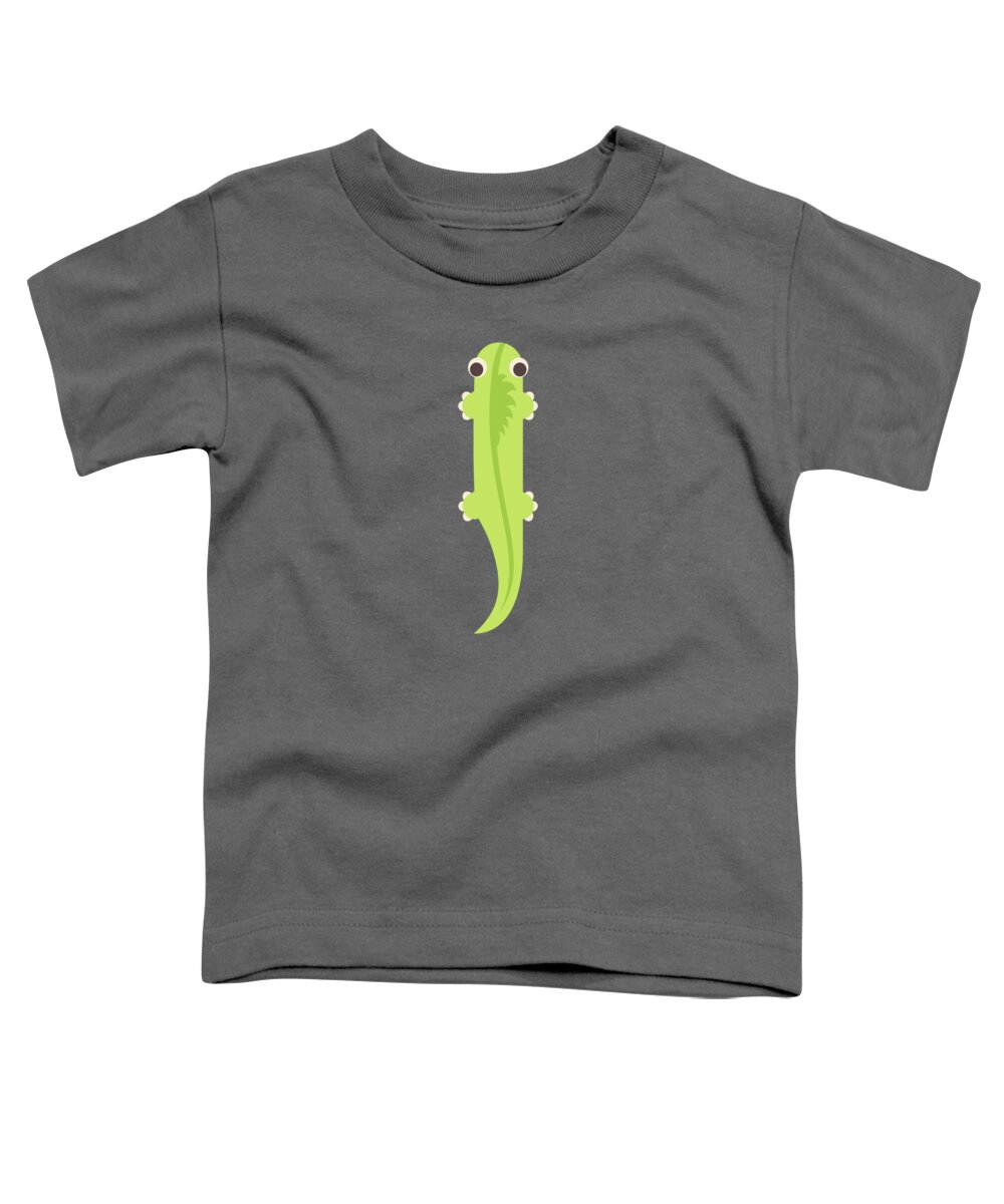 Animal Alphabet Toddler T-Shirt featuring the digital art Letter I - Animal Alphabet - Iguana Monogram by Jen Montgomery
