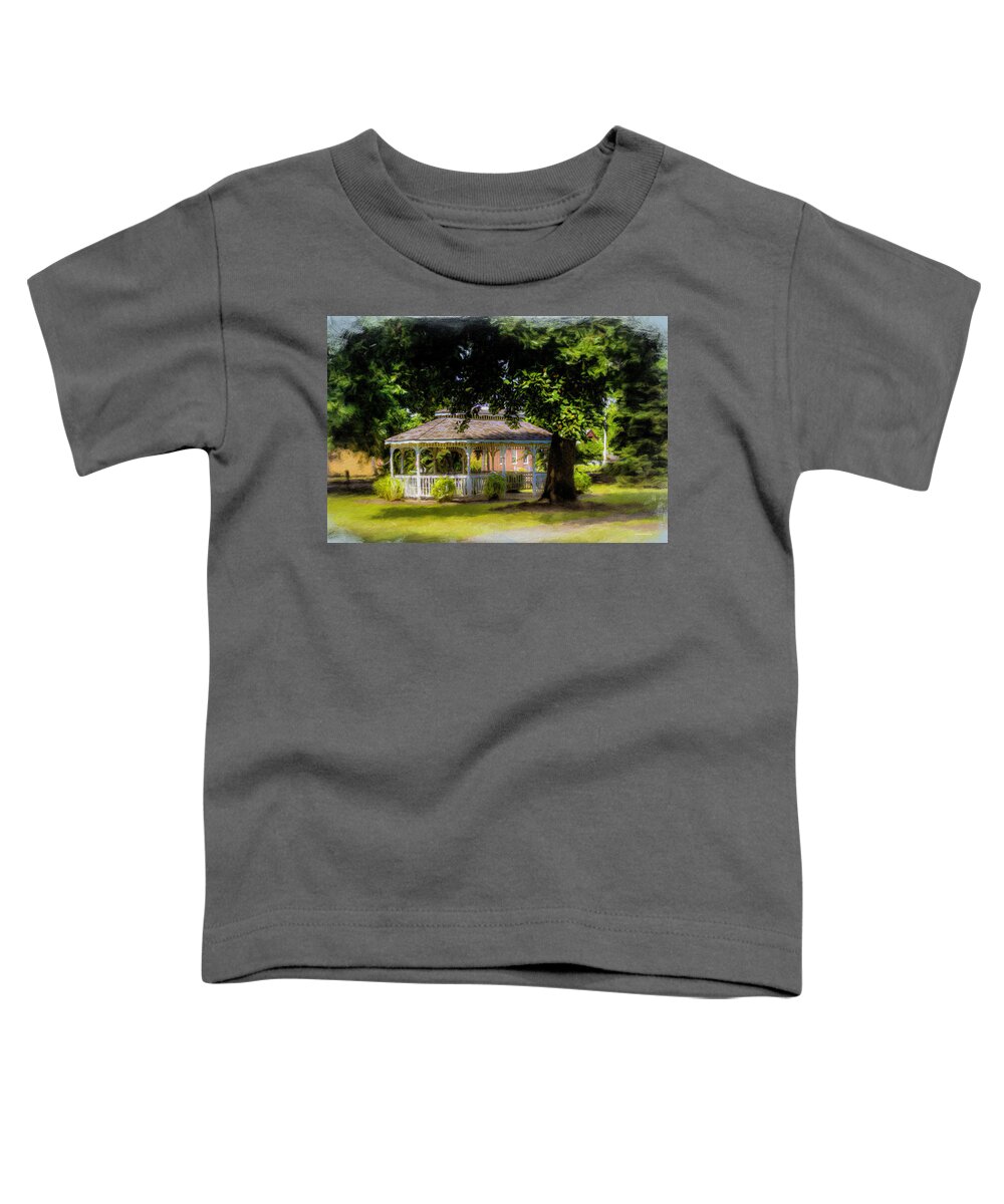 Park Toddler T-Shirt featuring the photograph Library Park Gazebo Two by Diane Lindon Coy