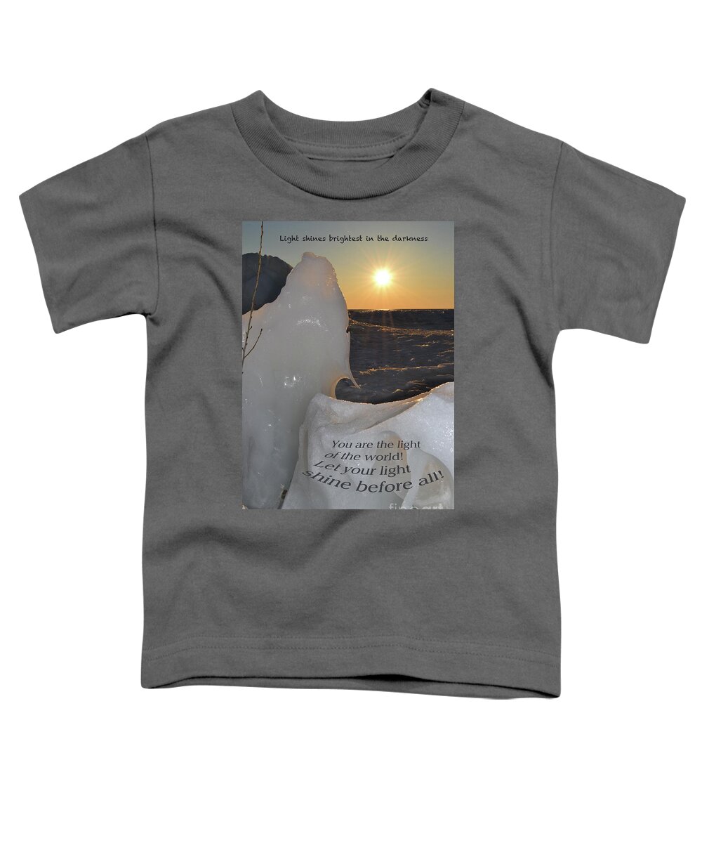 Toddler T-Shirt featuring the mixed media Light of the World by Lori Tondini