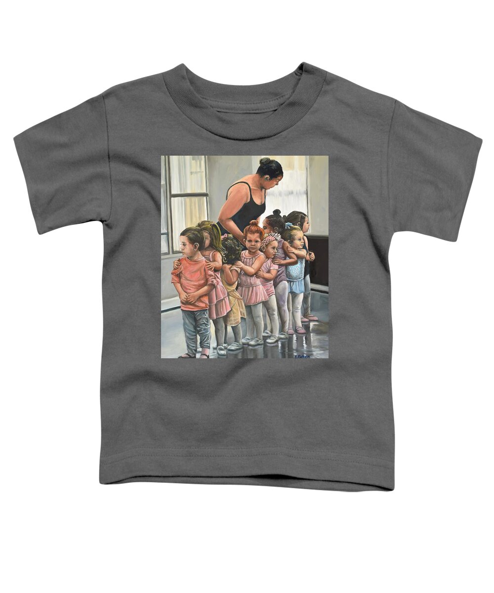 Child Toddler T-Shirt featuring the painting Lining Up For Dance Class by Eileen Patten Oliver