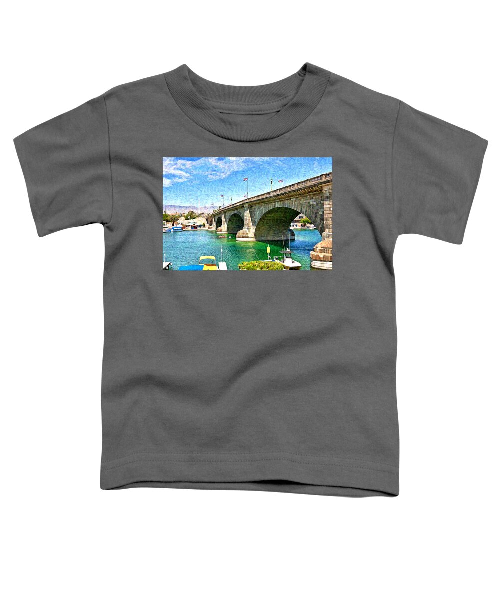 Bridge Toddler T-Shirt featuring the photograph London Bridge in Arizona by Tatiana Travelways