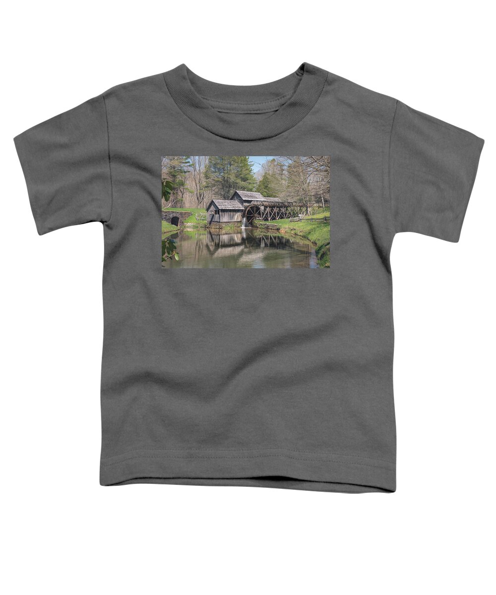 Landscape Toddler T-Shirt featuring the photograph Mabry Mill by Cindy Lark Hartman