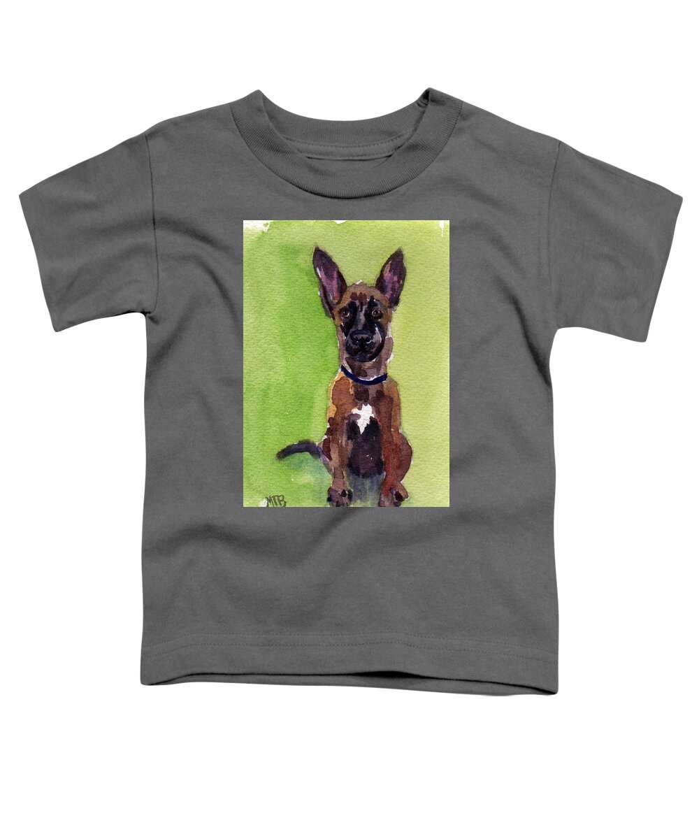 Puppy Toddler T-Shirt featuring the painting Malinois Pup 2 by Mimi Boothby