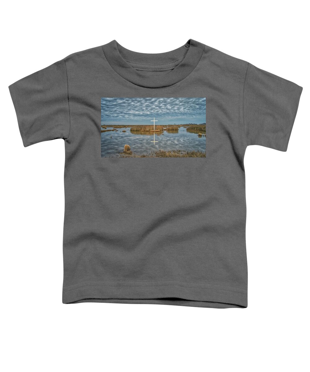 Poquoson Toddler T-Shirt featuring the photograph Marsh Cross by Jerry Gammon