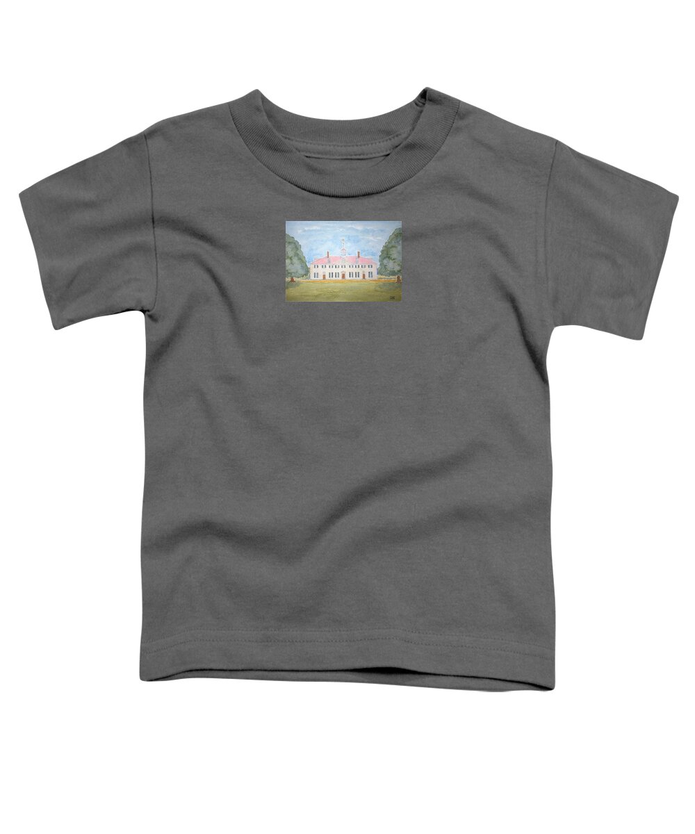Watercolor Toddler T-Shirt featuring the painting Martha's House of Lore by John Klobucher