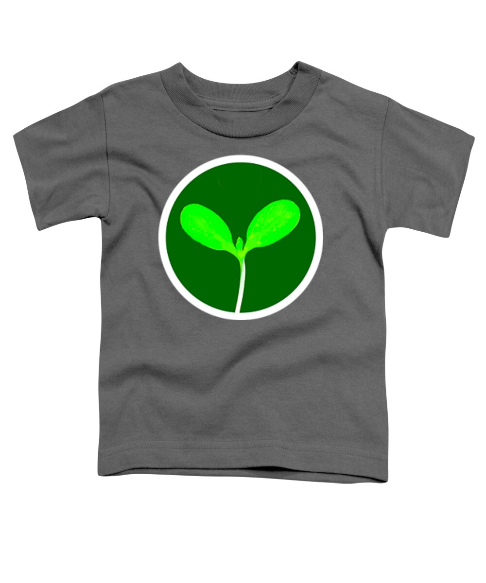  Toddler T-Shirt featuring the drawing Microgreen graphic on dark backgrounds by Charlie Szoradi