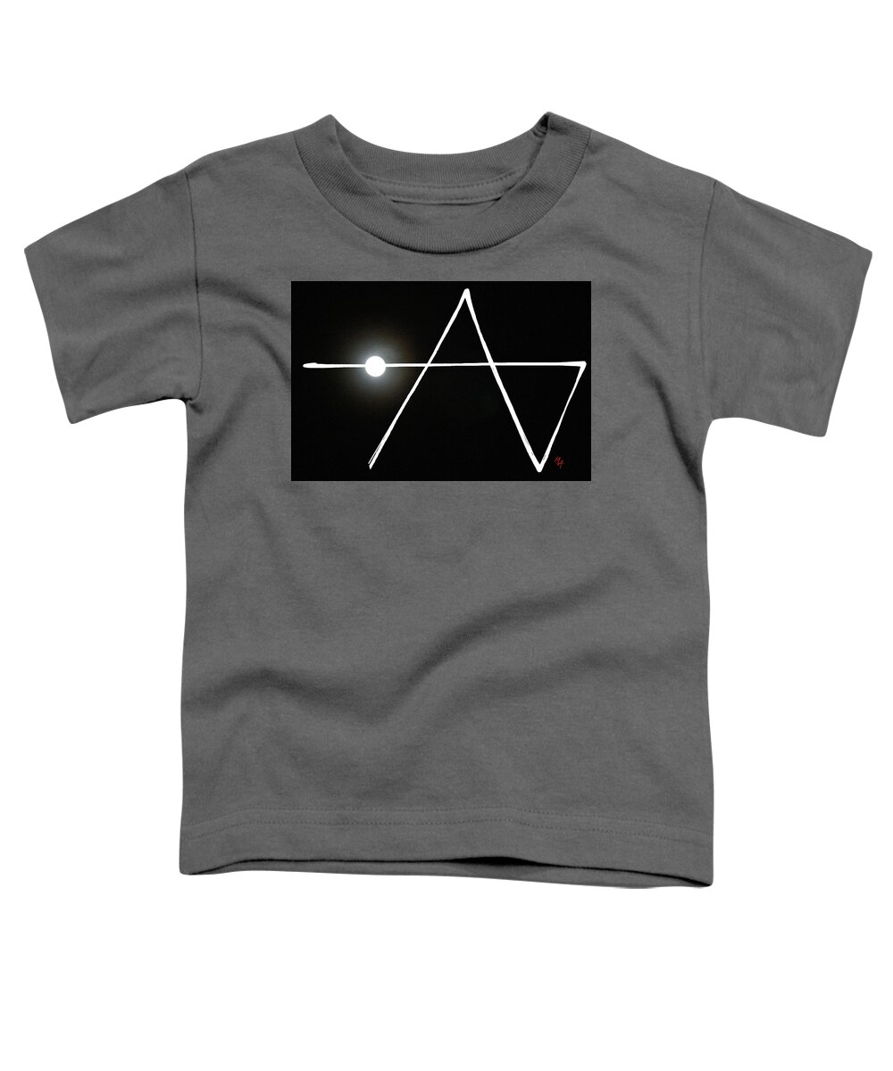 Midnight Monogram Toddler T-Shirt featuring the digital art Midnight Monogram by Attila Meszlenyi