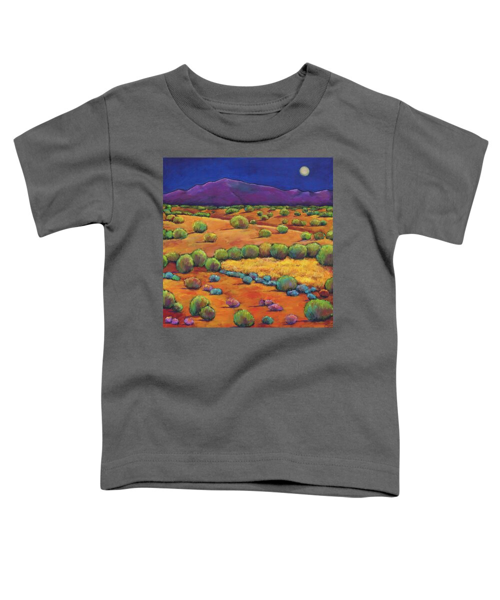 Contemporary Southwest Toddler T-Shirt featuring the painting Midnight Sagebrush by Johnathan Harris