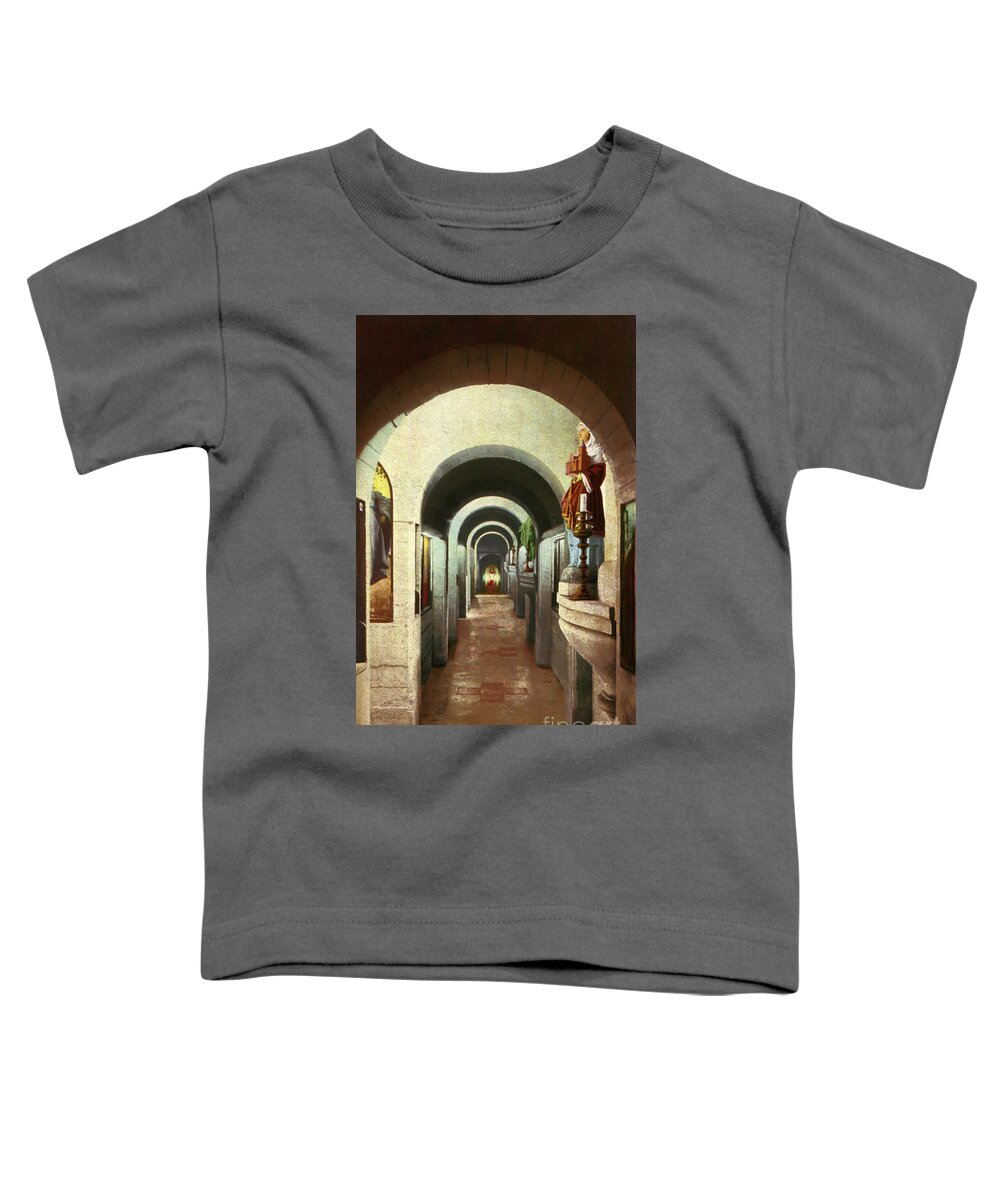 Catacombs Toddler T-Shirt featuring the photograph Mission Inn Cloister Walk - Catacombs - Riverside CA by Sad Hill - Bizarre Los Angeles Archive