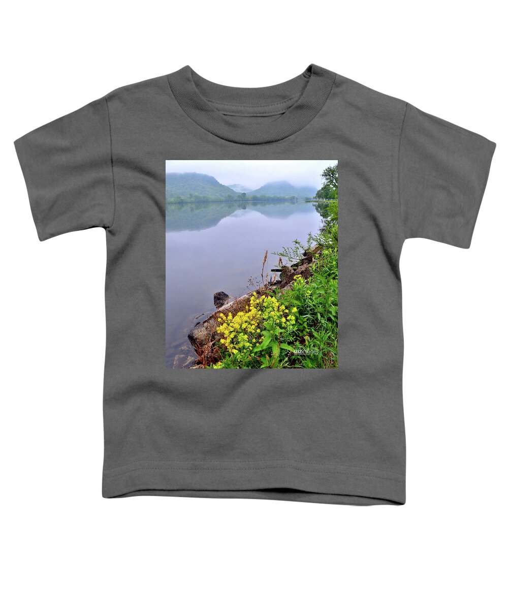 Yellow Flowers Toddler T-Shirt featuring the photograph Misty Bluff Country by Susie Loechler