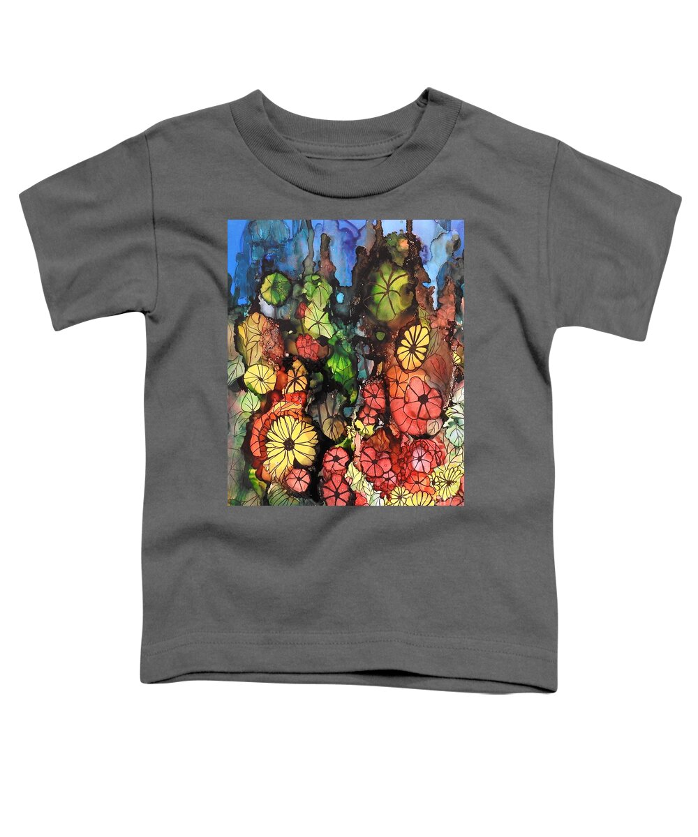 Flowers Toddler T-Shirt featuring the painting Moonflowers II by Petra Burgmann